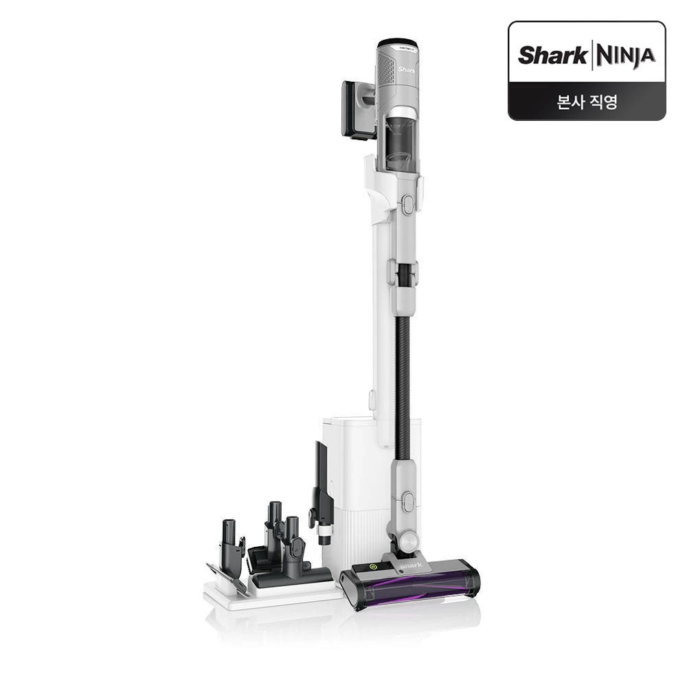 샤크 무선청소기 디텍트 Clean&Empty 화이트 자동먼지비움 IW3241KR 실제 상품 이미지