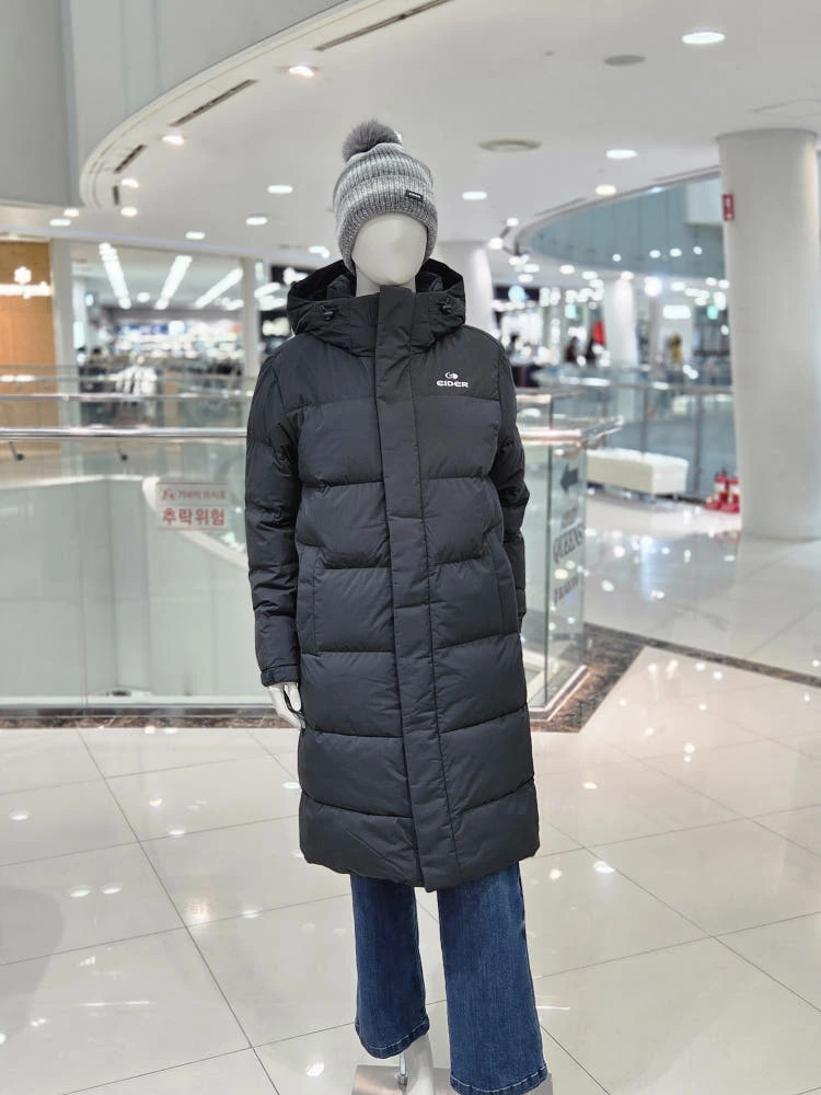 아이더 롱패딩 남녀공용 덕다운 겨울 점퍼 UW24596 실제 상품 이미지